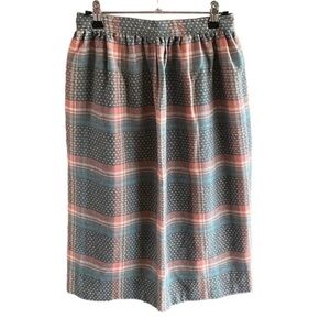 Diamond Lil 80s wool pencil skirt woman’s size 10 pink gray blue plaid